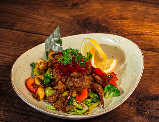 Crispy Beef Served with Steamed Rice
